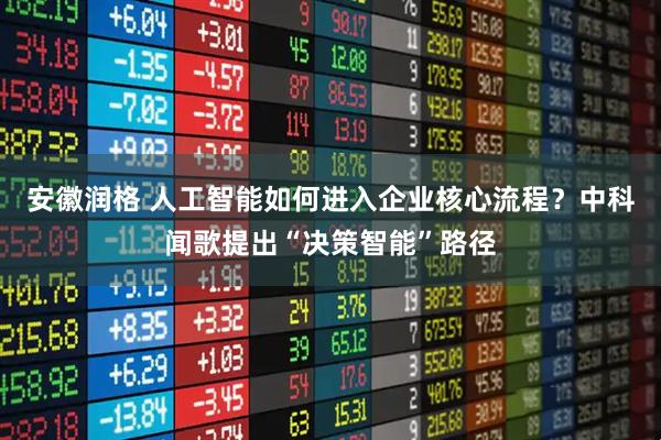 安徽润格 人工智能如何进入企业核心流程？中科闻歌提出“决策智能”路径