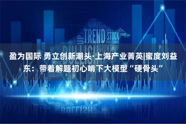 盈为国际 勇立创新潮头·上海产业菁英|蜜度刘益东：带着解题初心啃下大模型“硬骨头”