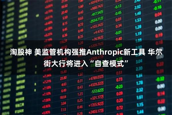 淘股神 美监管机构强推Anthropic新工具 华尔街大行将进入“自查模式”